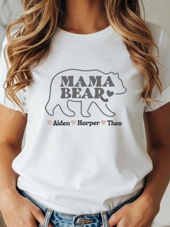 Tops - Custom Mom Tee With Kids Names, Gift For Mom, Mothers Day Shirt